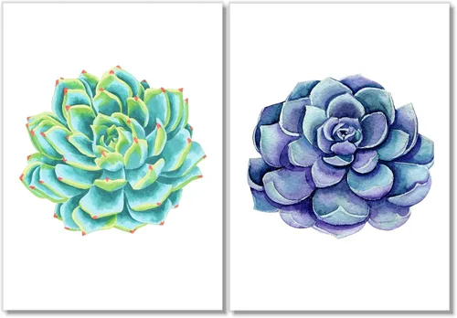 Vista 5 de Succulent Wall Art Prints (Set of 8) - 5x7 - Unframed - Botanical Print - Cactus Decor