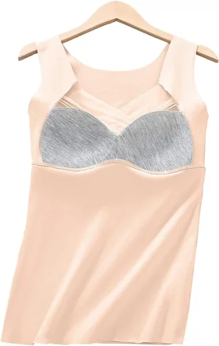 Vista 4 de Camisas térmicas para mujer, con forro polar, sin mangas, camisola elástica, capa base, chaleco cálido, ropa de invierno