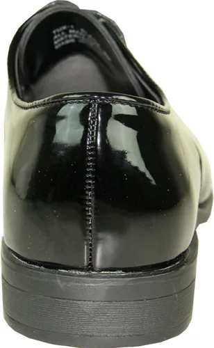 Vista 3 de VANGELO Zapato de vestir para hombre con lengüeta y esmoquin Oxford formal para baile de graduación, boda, uniforme ancho medio y ancho, negro
