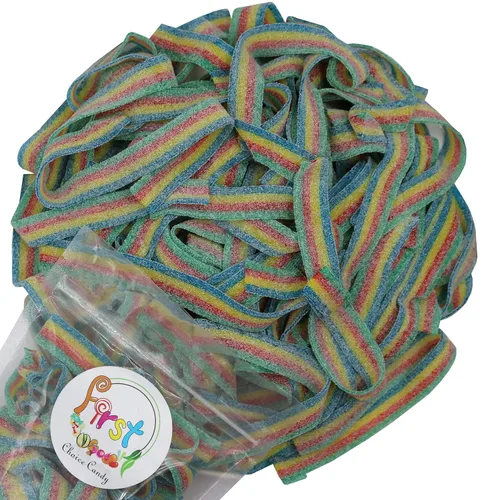 Vista 24 de Cinturones de Gomitas Ácidas de Varios Colores (Azul Baya (Arándano), 1 Libra)