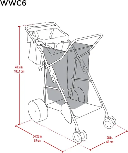 Vista 6 de Rio Beach Wonder Wheeler Deluxe - Carrito plegable utilitario, para césped y playa, azul marino