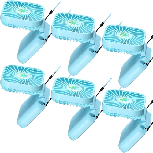 Vista 11 de Hortsun 6 piezas de collar portátil a granel, mini ventilador de mano personal recargable por USB, pequeños regalos de refrigeración plegables