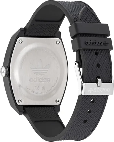 Vista 4 de adidas Reloj de correa de resina de grafito (modelo AOST220342I), Negro