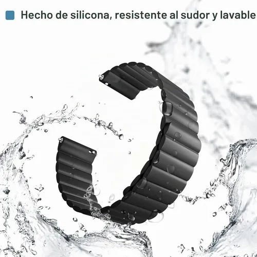 Vista 5 de Correa de reloj magnética, correa de reloj de silicona de 0.787 pulgadas, 0.866 pulgadas, correa de reloj inteligente, pulsera de liberación rápida