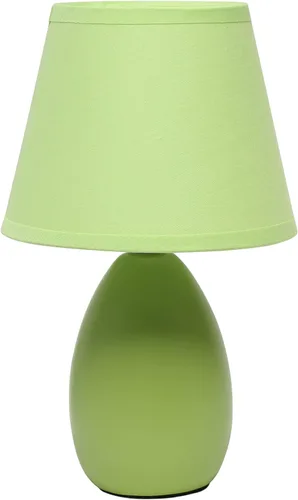 Vista 19 de Simple Designs LT1197-PRP Lámpara de Mesa de Cerámica Ovalada Mini Elegante y Estilizada Oblonga de 9.45" con Pantalla a Juego, para Sala de Estar