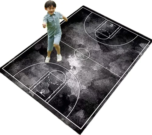 Vista 18 de Alfombra de campo de fútbol infantil de 2 x 3 pies para dormitorio de niños, alfombra de campo de fútbol verde antideslizante, alfombra