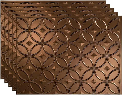 Vista 36 de FASÄDE Anillos Panel de Revestimiento Decorativo de Vinilo de 18 x 24 pulgadas en Bronce Argent (Paquete de 5)