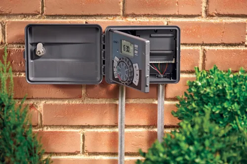 Vista 5 de Orbit 27894 - Temporizador/controlador de rociadores para interiores y exteriores de 4 estaciones Logic de fácil configuración La lógica de fácil
