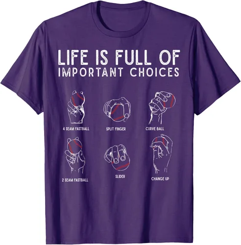 Vista 75 de Tipos de béisbol Pitches Life Choices Jugador Camiseta
