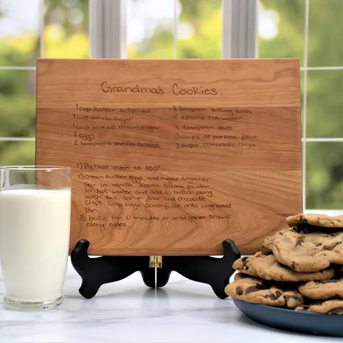 Vista 7 de Blue Ridge Mountain Gifts Tabla de cortar recetas grabada con láser personalizada, tabla de cortar de madera, regalo personalizado para papá, ideal