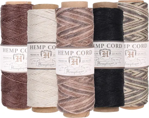 Vista 9 de Hemptique Paquete económico de carrete de cáñamo 100% natural, 205 pies ~ 205.1 ft x 5 pulgadas, cuerda de cáñamo, hilo biodegradable de 0.020 in