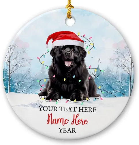 Vista 9 de Adorno de cerámica de Alaska Malamute de Feliz Navidad, decoración personalizada de Papá Noel, perro de Alaska Malamute nombre de perro, decoración