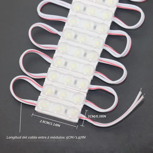 Vista 2 de 200pcs mini 3 LED Sign Storefront Lights Module blanco Super brillante 2835 SMD impermeable para letreros de letras publicitarias con cinta adhesiva
