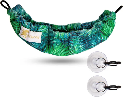 Vista 3 de Accesorios para tanque de Gecko con cresta, hamaca de reptil y hamaca de lagarto (100% poliéster, 7.5 x 2 pulgadas, una ventosa) Accesorios