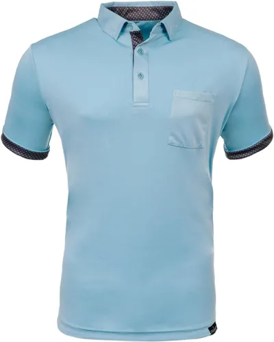 Vista 2 de Primo Polo de golf con cuello clásico, ligero, 100% poliéster, dobladillo curvado