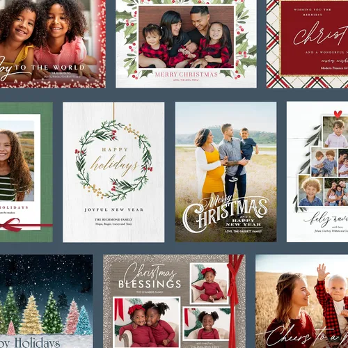 Vista 5 de Let's Make Memories Tarjetas de Navidad fotográficas 2026 - Cuadros azules