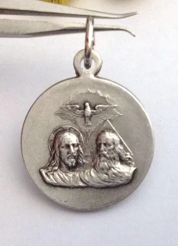 Vista 2 de I G J Medalla de la Santísima Trinidad - Medallas de los Santos Patronos - Hecho en Italia