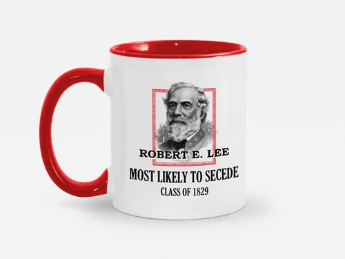 Vista 13 de Soul'n'Passions General E. Lee Gettysburg Confederate Stuff - Taza de cerámica con más probabilidades de secretar Robert E Lee, 11 onzas, color negro