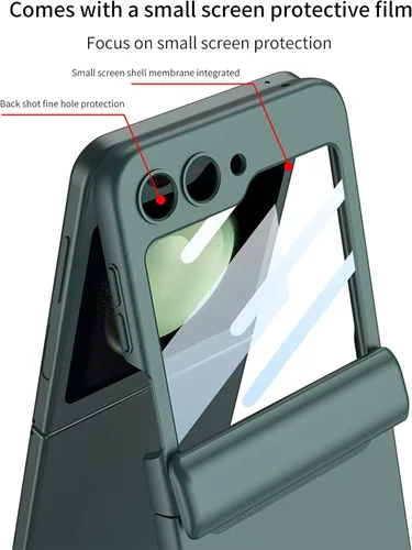 Vista 6 de SHIEID Funda para Samsung Z Flip 5, Galaxy Z Flip 5 con protección de bisagra, funda para Samsung Flip 5 con protector de pantalla compatible
