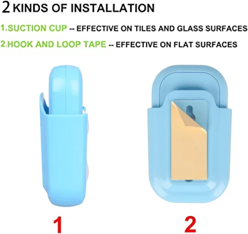 Vista 6 de SOARING Temporizador de cepillado de dientes y lavado de manos para niños, indicador de color para entrenamiento de niños, se pega en el baño (azul)