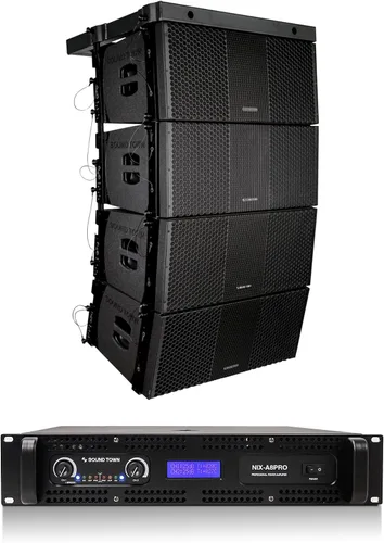 Vista 14 de Sound Town ZETHUS 4 x Sistema de altavoces de matriz de línea dual de 10” con controladores de compresión de titanio, rango