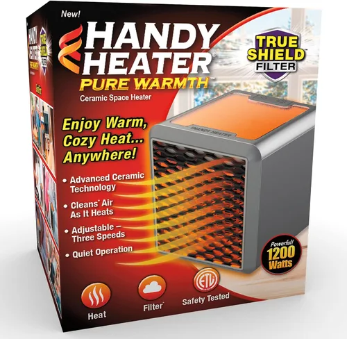 Vista 10 de Ontel Handy Heater - Calentador de espacio de núcleo de cobre de 1500 W Calentador de cerámica con termostato ajustable Pequeño calentador