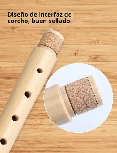 Vista 6 de Mr.Power Flauta dulce soprano de madera de arce, llave C, digitación alemana de estilo alemán, 8 agujeros, 2 piezas, instrumento musical aprobado