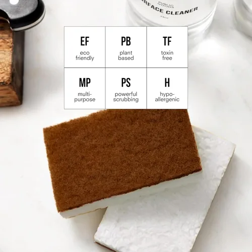 Vista 3 de Public Goods Esponja para fregar Esponjas de limpieza y fregado para platos y fregadero de cocina Esponjas naturales a base de plantas Paquete