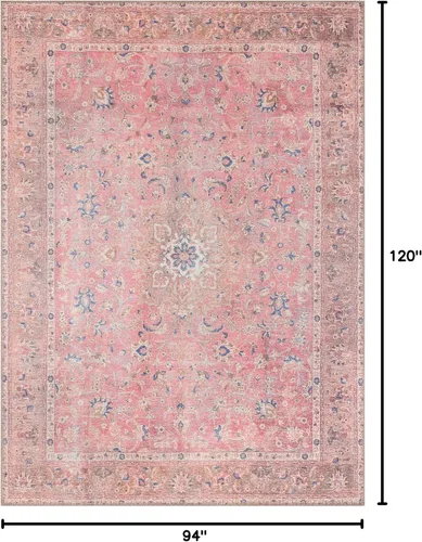 Vista 345 de GLN Rugs Traditional Collection - Alfombra de felpilla lavable a máquina, tradicional lavable, antideslizante, alfombra de felpilla de pelo corto