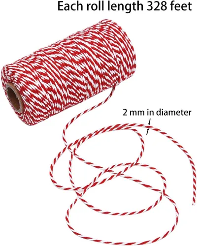 Vista 3 de Sunmns - Cuerda de algodón para envolver regalos, manualidades, 3 rollos, multicolor 2