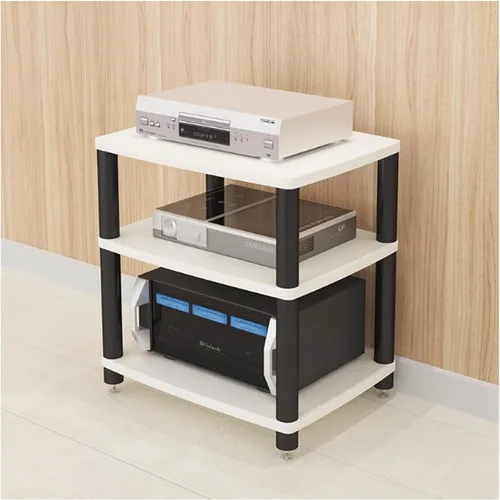 Vista 15 de Soporte para medios de audio y video, soporte de TV para juegos y estante estéreo, torre de audio, soporte para reproductor de grabaciones, pequeño