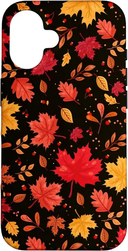 Vista 31 de iPhone 11 Pro Halloween Pattern Fall Leaves Pattern - Funda de la temporada de otoño