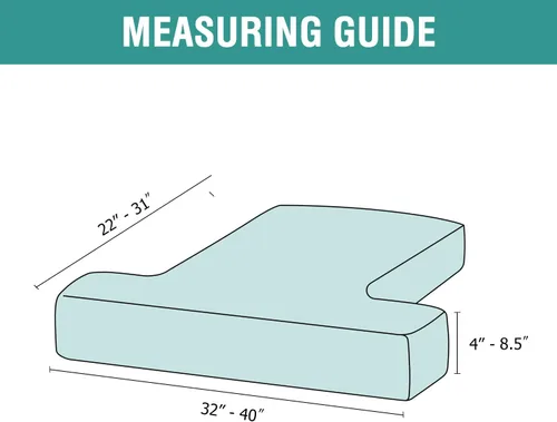 Vista 6 de Funda elástica para sillón con cojín en forma de T, funda de cojín individual para cojín de silla en forma de T, protector de tela jacquard gruesa