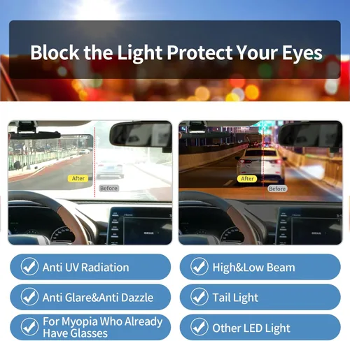 Vista 6 de Extensor de visera solar – Bloqueador solar para coche – Extensor de visera de coche antirreflejo no polarizado – Extensión de visera de coche