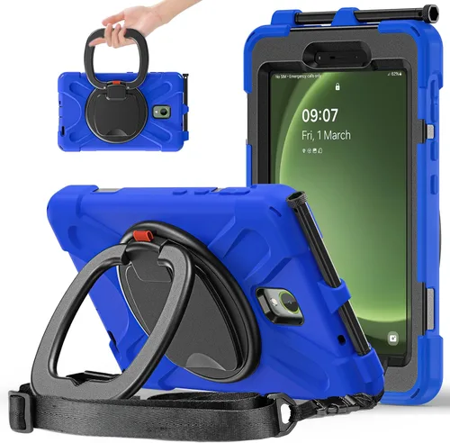 Vista 118 de 360 Rotation Case for Galaxy Tab ActivePro/Tab Active4 Pro/Active 5 Pro 10.1" Sturdy Cover Rotate Ring Stand Shoulder Carrying Strap Hand Strap
