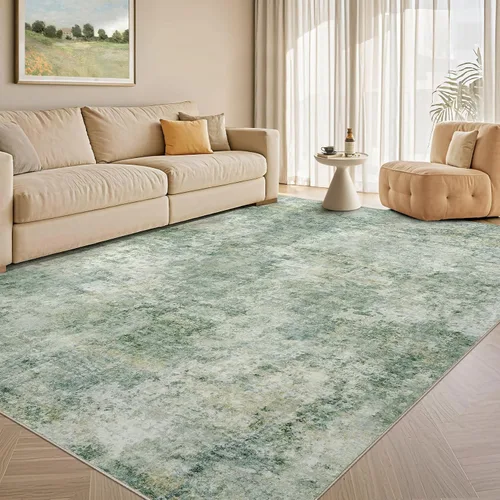 Vista 49 de Tortania Alfombra redonda lavable de 5 pies para sala de estar: Alfombra moderna abstracta neutra grande suave y delgada – Alfombra antideslizante