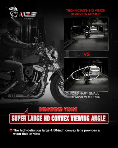 Vista 8 de MZS Espejos retrovisores para motocicleta + clavijas de pie de pasajero de motocicleta compatibles con Cruiser Chopper Touring Street Naked Road