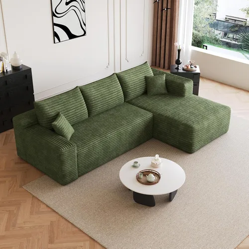 Vista 22 de AUGOP Sofá modular moderno de 96 pulgadas para sala de estar, sofá modular con sofás en forma de L, sofá tapizado sin hueso, sofá seccional con Negro