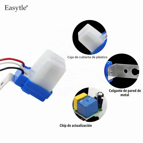 Vista 2 de Paquete de 2 Interruptores de Luz con Fotocélula AC DC 12V 10A de Encendido/Apagado Automático, Interruptor de Foto con Fotocélula, Interruptor