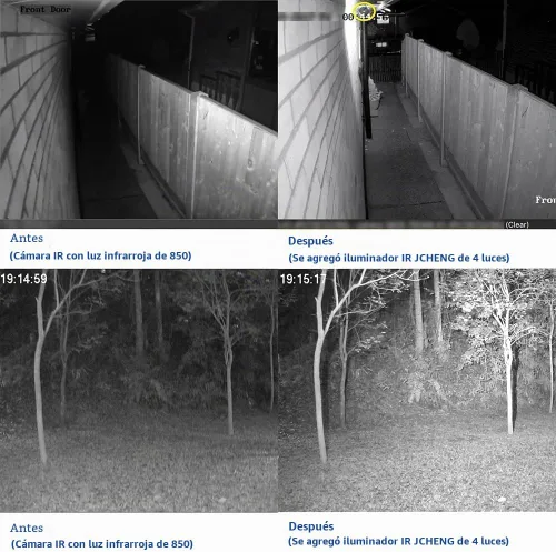 Vista 4 de JC - 4 unidades - Lámpara iluminadora de LED de alta potencia IR Array, gran angular para CCTV de visión nocturna y cámara IP.