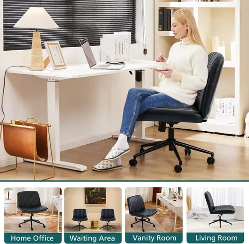 Vista 8 de OLIXIS Silla cruzada con ruedas, silla de tocador, escritorio de oficina en multicolor/fantasía (Inky)