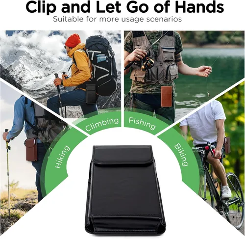 Vista 7 de Funda con clip para cinturón para iPhone 17, 17 Pro, 16, 16 Pro, 15, 15 Pro, 14, 14 Pro, 13, 13 Pro, 12, Galaxy S25, S24, S23, Funda de cuero