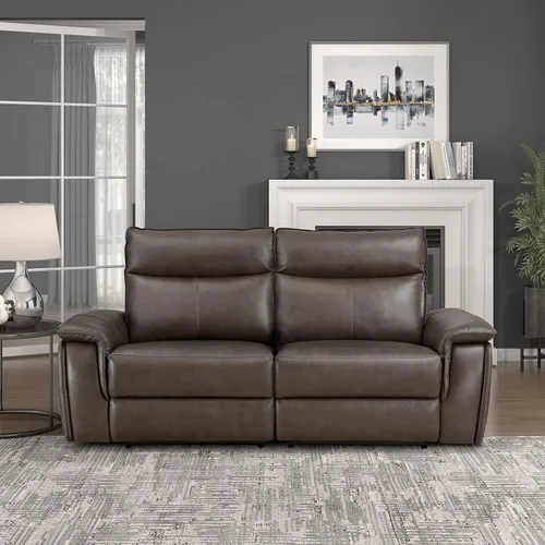 Vista 14 de Lexicon Raelynn Power - Sofá reclinable doble, color marrón oscuro