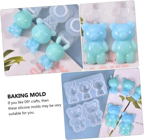 Vista 8 de Ciieeo Molde de silicona para muñeca, molde de conejo, molde de pastel de conejo, molde de silicona para resina, moldes de chocolate, moldes