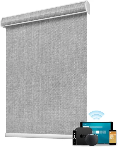 Vista 12 de SmartWings Persianas enrollables con cable duro PoE 100% opacas, muestra de tela