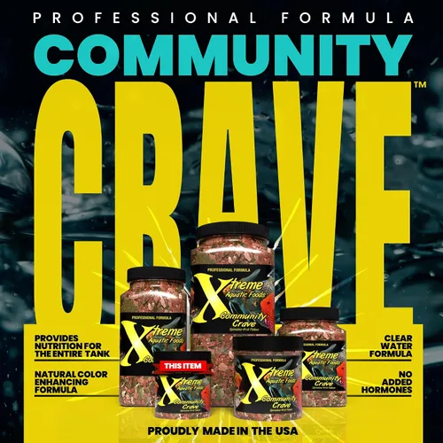 Vista 2 de Xtreme Community Crave Flake - Mezcla de krill y espirulina para colores vibrantes, apoyo inmunológico y salud digestiva, nutrición de peces