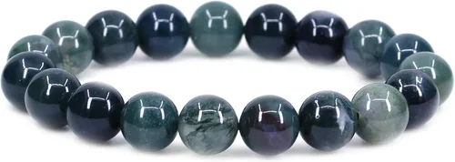 Vista 38 de Amandastone Pulsera elástica de cuentas redondas de 0.394 in con piedras preciosas naturales de 7 pulgadas Bloodstone africano