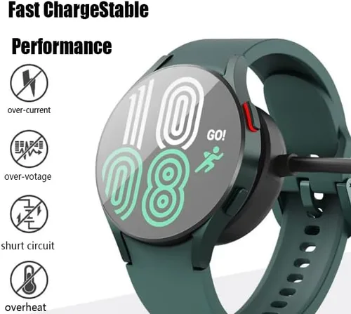 Vista 2 de Cable de carga inalámbrico magnético USB de repuesto compatible con Samsung Galaxy Watch 7/6/6 Classic/4/4 Classic/3/5/5 Pro/Active 2/Active