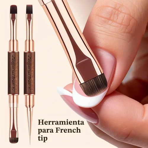 Vista 6 de Builder Gel Brush - Pinceles de uñas para Polygel, 2 piezas de doble punta