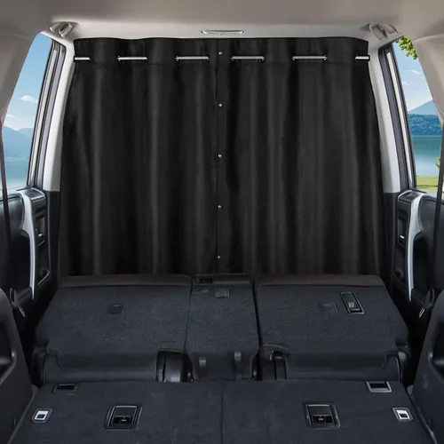Vista 10 de ZATOOTO Juego de cortinas para ventanas de coche de 3 piezas, cortinas divisoras para ventanas laterales y traseras de coche totalmente opacas, ante